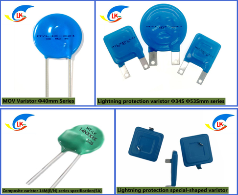 Respuesta rápida MOV Varistor de óxido metálico 18V-1800V para el lastre de la instrumentación de suministro de energía