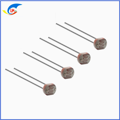 Resistencia dependiente de la luz de 100 MW 150VDC Fotoresistor 10Lux Resistencia brillante 50-100KΩ Velocidad de respuesta rápida
