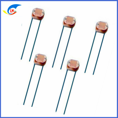 Resistencia dependiente de la luz de 100 MW 150VDC Fotoresistor 10Lux Resistencia brillante 50-100KΩ Velocidad de respuesta rápida