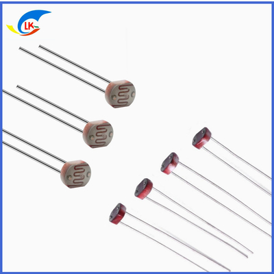 Resistencia luminosa de 10 Lux Fotoresistor GM5506 2-5KΩ Componente electrónico LDR
