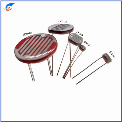 Componente electrónico fotoresistente LDR personalizado 500VDC Resistencia oscura 1MΩ